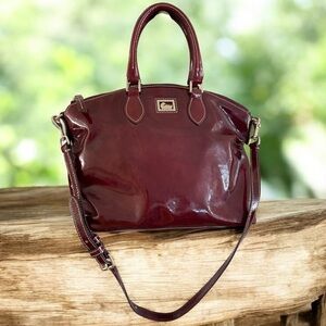 Dooney & Bourke Glossy Burgundy Shoulder Bag